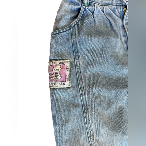 Vintage Y2K denim balloon pants with patches - Picture 2 of 6